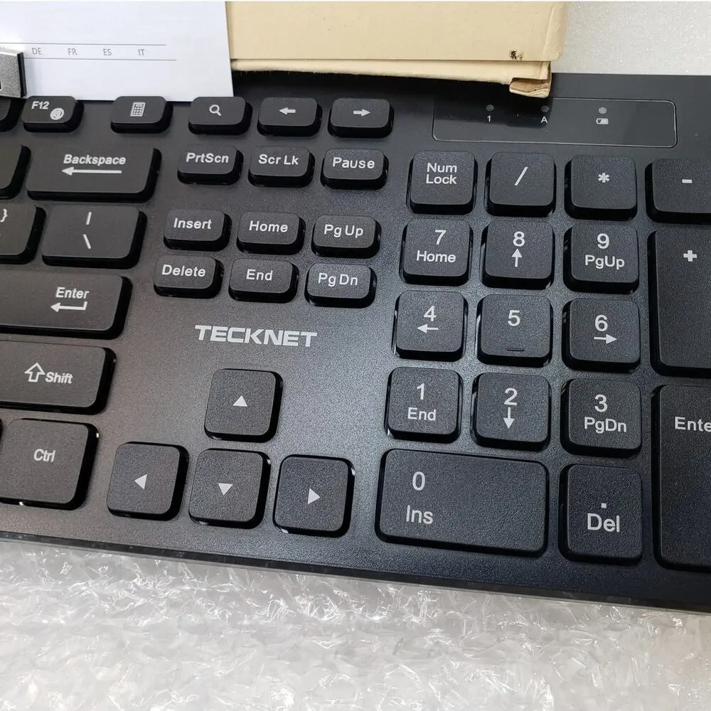 TECKNET TK-KB058 Wireless Keyboard Full-Size 2.4G with USB Dongle (Black)